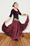 Block print skirt Burgundy