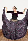 Block print Jaipur skirt burgundy dots