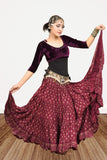 Block print skirt Burgundy