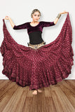 Block print skirt Burgundy