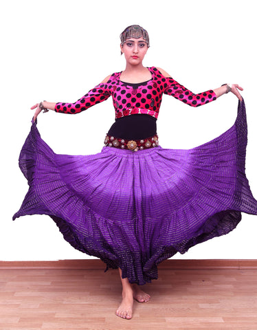 Lurex 3 tone skirt shades of Purple 100% Viscose