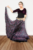 Block print Jaipur skirt burgundy dots