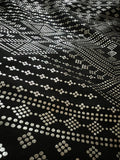 Block print Assuit pattern skirt black/silver foil printing