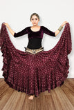 Block print skirt Burgundy