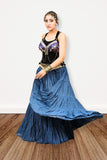 Lurex solid Skirt blue