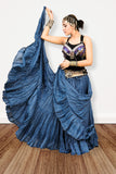 Lurex solid Skirt blue