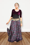 Block print Jaipur skirt burgundy dots