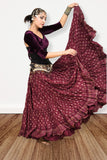 Block print skirt Burgundy