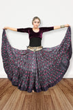 Block print Jaipur skirt burgundy dots