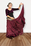 Block print skirt Burgundy