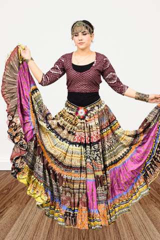 Digital print patchwork Skirt