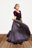 Block print Jaipur skirt burgundy dots