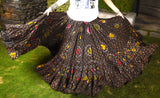 Block print Jaipur multi dot skirt black