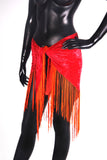 velvet hip scarf red WS