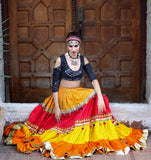 Red Yellow multi tassel trim skirt