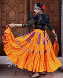 Yellow multi Sari border Skirt