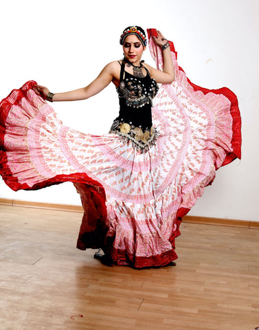 Digital print Skirt Pink Paisley Design