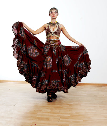 Digital print Skirt burgundy