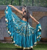 Belly dance Oriental Gold pasting skirt with Gold Border