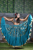 Belly dance Oriental Gold pasting skirt with Gold Border