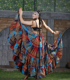Block print skirt tie dye Beauty 4 Border skirt multi