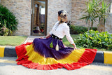 3 tone skirt purple/yellow/red