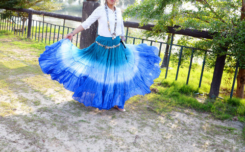 3 tone skirt shades of blue