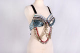 Double Drape Bra Belt Grey Taupe
