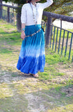 3 tone skirt shades of blue