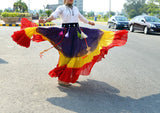 3 tone skirt purple/yellow/red