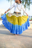 2 tone skirt lemon/blue