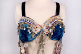 Double Drape Bra Belt Blue