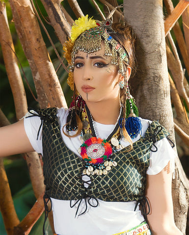 Banarsi Choli Vest Black Gold