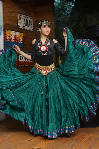 Padma Ashwarya skirt green