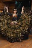 Block print skirt black beauty with padma border
