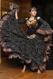 Jodha Maharani Skirt Black with orange border