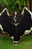Gold border Skirt Black