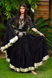 Gold border Skirt Black