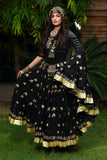 Black skirt with gold embroidery gold Border