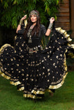 Black skirt with gold embroidery gold Border