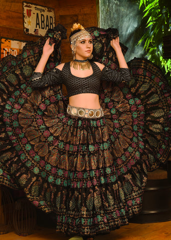 Block print skirt