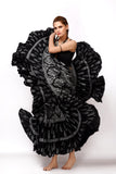 Block print skirt Oriental Beauty black/white