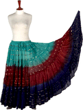 Senoritas skirt Three Tone Seagreen/Burgundy/NavyBlue