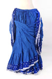 Tribal Belly dance Ashwarya Skirt  Royal Blue 100% Cotton
