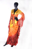 Lurex 3Tone Skirt Yellow/Orange/Burgundy