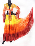 Lurex 3Tone Skirt Yellow/Orange/Burgundy
