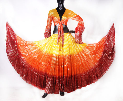 Lurex 3Tone Skirt Yellow/Orange/Burgundy
