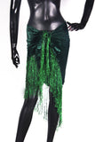 velvet hip scarf dark green