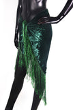 velvet hip scarf dark green
