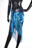 velvet hip scarf blue
